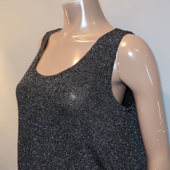 NORTHERN REFLECTIONS Metallic Knit Sleeveless Top Grey Black Size XL - Picture 4 of 11